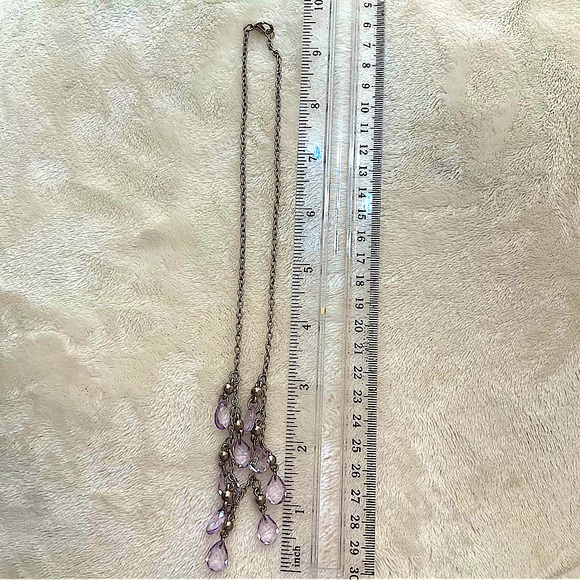 Faceted Lavender Acrylic Bib Necklace - Picture 4 of 4